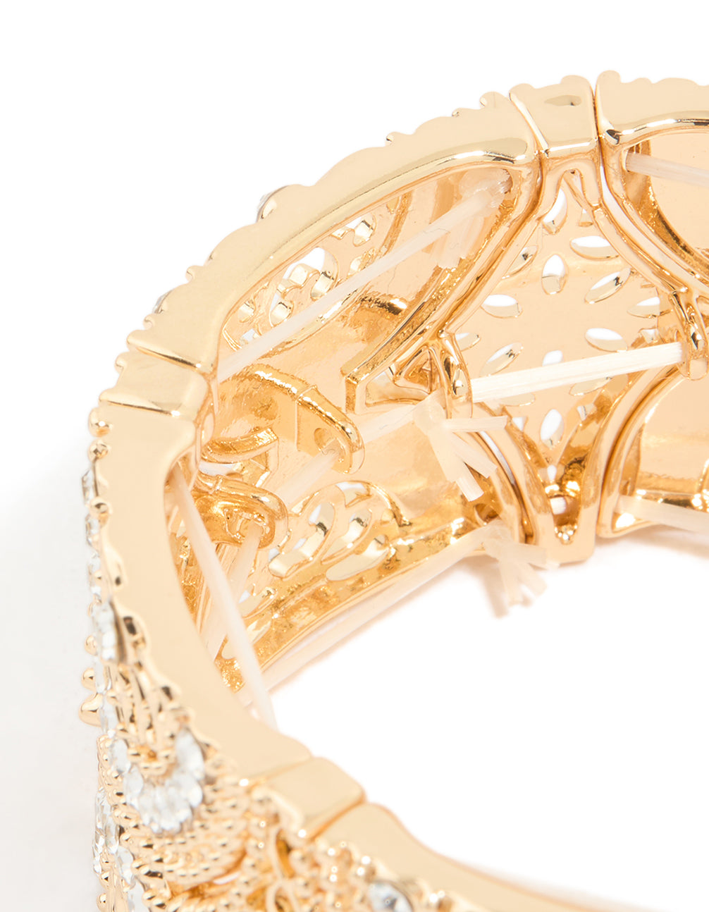 Gold Diamante Filigree Stretch Bracelet