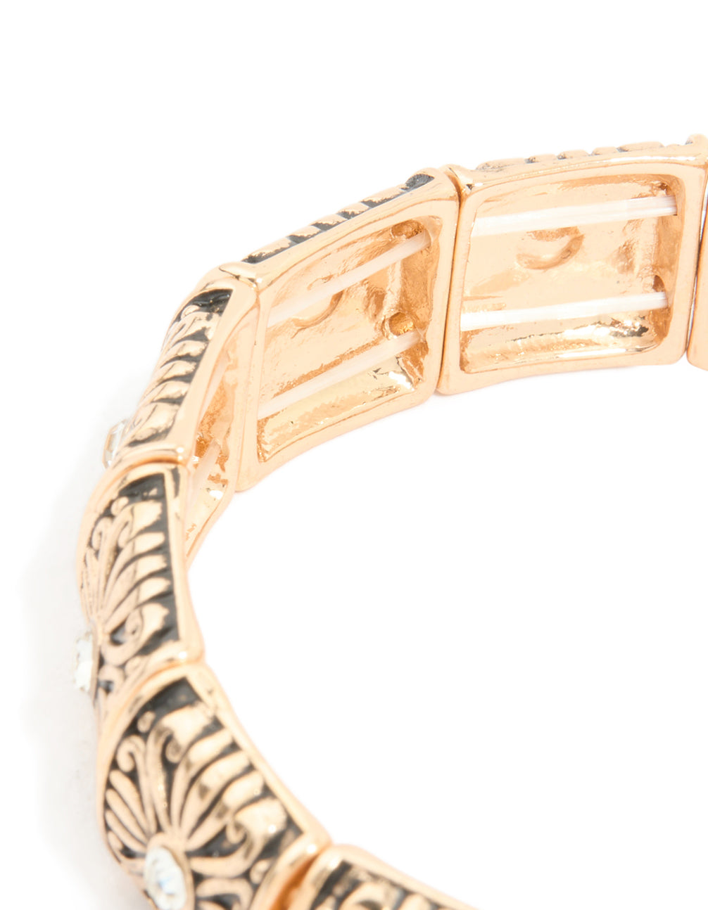 Antique Gold Diamante Boho Stretch Bracelet