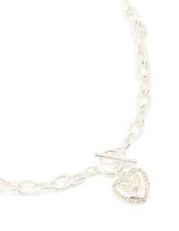Silver Chain Heart Pendant Necklace - link has visual effect only
