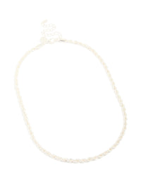 Silver Twisted Basic Chain Necklace - link has visual effect only