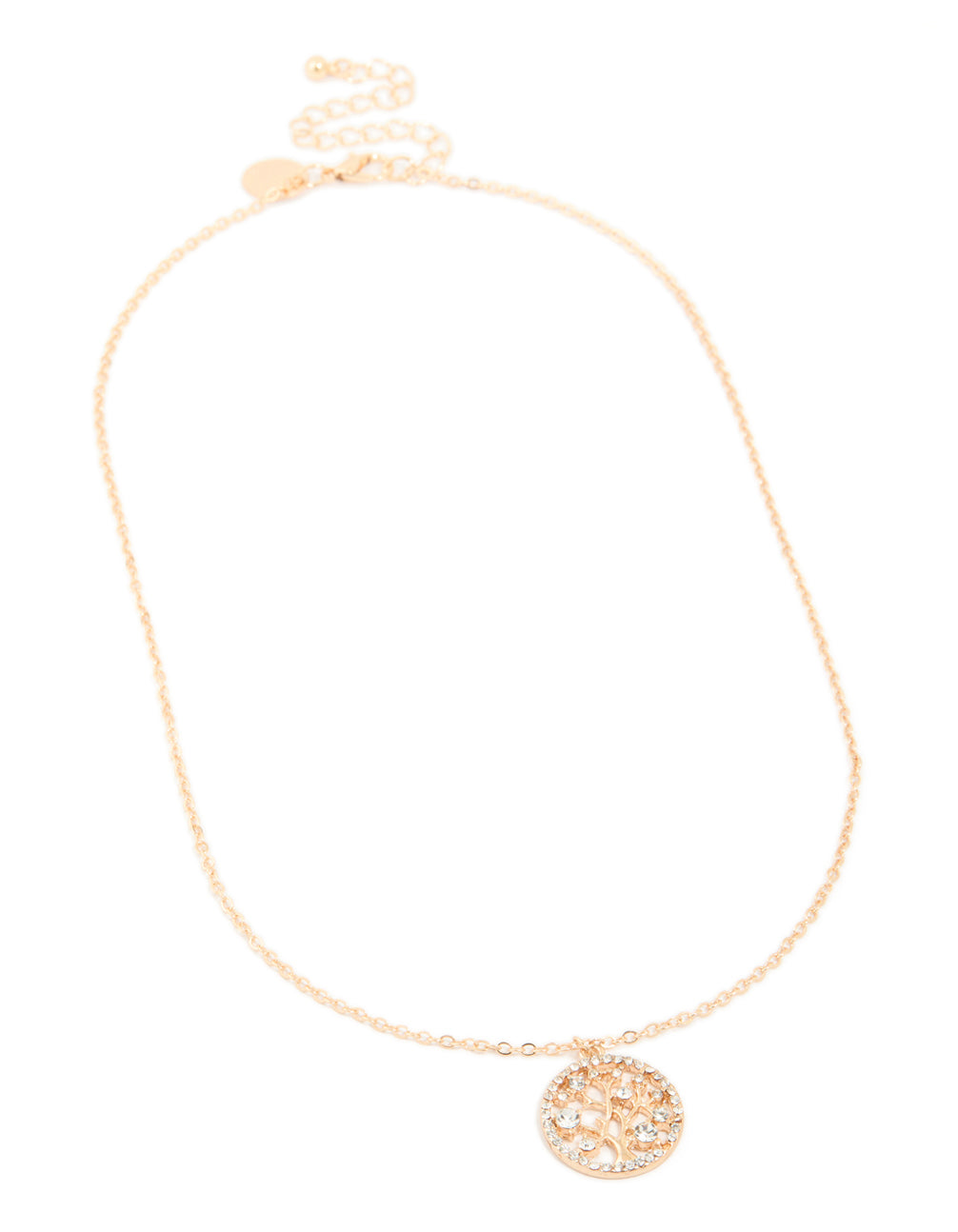 Gold Diamante Tree Of Life Necklace