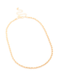 Gold Twisted Basic Chain Necklace - link has visual effect only