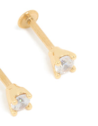 Gold Plated Titanium Cubic Zirconia Flat Back Studs 3MM - link has visual effect only