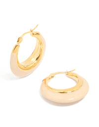 Waterproof Gold Plated Stainless Steel Short Enamel Hoop Earrings - link has visual effect only