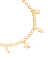 Waterproof Gold Plated Stainless Steel Sea Charm Necklace - link has visual effect only