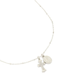 Waterproof Stainless Steel Mary & Cross Necklace - link has visual effect only