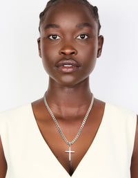 Waterproof Stainless Steel Smooth Plain Cross Necklace - link has visual effect only