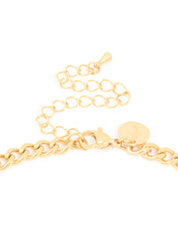 Waterproof Gold Plated Stainless Steel Smooth Plain Cross Necklace - link has visual effect only