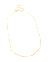 Waterproof Gold Plated Stainless Steel Pebble Station Necklace - link has visual effect only