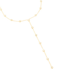 Waterproof Gold Plated Stainless Steel Cubic Zirconia Bezel Y-Necklace - link has visual effect only