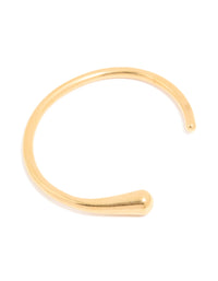Waterproof Gold Plated Stainless Steel Organic Open Wrist Cuff - link has visual effect only