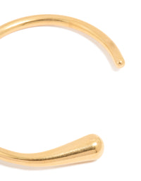 Waterproof Gold Plated Stainless Steel Organic Open Wrist Cuff - link has visual effect only