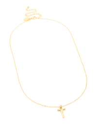 Waterproof Gold Plated Stainless Steel Bamboo Letter T Necklace - link has visual effect only