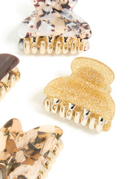 Brown & Gold Acrylic Claw Clips 4-Pack - link has visual effect only