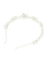 Silver Diamante Small Flowers Headband - link has visual effect only