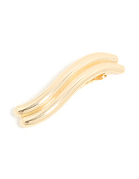 Gold Wavy Barrette Clip - link has visual effect only