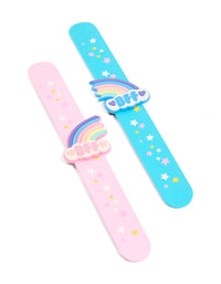 Kids Rainbow BFF Slap Band Bracelets 2-Pack - link has visual effect only