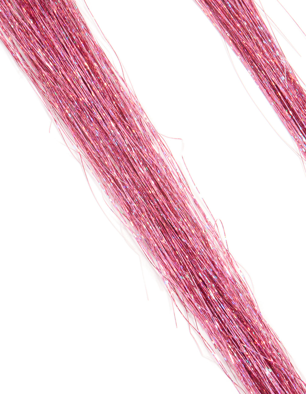 Kids Pink Glitter Tinsel Heart Hair Clips 2 Pack