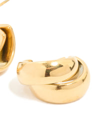 Waterproof Gold Plated Stainless Steel Wrapped Illusion Hoop Earrings - link has visual effect only
