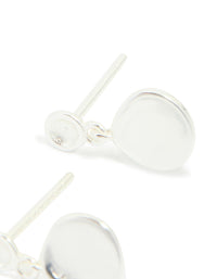 Sterling Silver Round Drop Stud Earrings - link has visual effect only