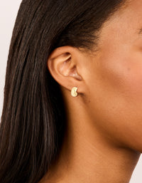 Gold Plated Sterling Silver Chubby Open Hoop Earrings - link has visual effect only