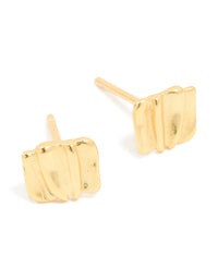 Gold Plated Sterling Silver Square Textured Stud Earrings - link has visual effect only