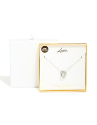 Waterproof Stainless Steel Cubic Zirconia Triple Circle Link Necklace - link has visual effect only
