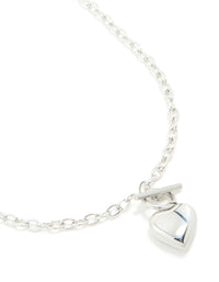 Waterproof Stainless Steel Chunky Heart T & O Necklace - link has visual effect only