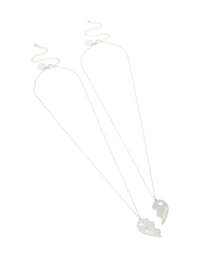 Waterproof Stainless Steel Best Friends Heart Necklaces 2-Pack - link has visual effect only