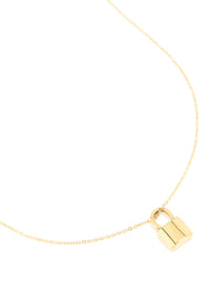 Waterproof Gold Plated Stainless Steel Lock Pendant Necklace - link has visual effect only