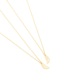 Waterproof Gold Plated Stainless Steel BFF Angel Wings Necklaces 2-Pack - link has visual effect only