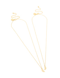 Waterproof Gold Plated Stainless Steel BFF Angel Wings Necklaces 2-Pack - link has visual effect only