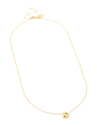 Waterproof Gold Plated Stainless Steel Chunky Heart Pendant Necklace - link has visual effect only