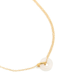 Waterproof Gold Plated Stainless Steel Acrylic Doughnut Pendant Necklace - link has visual effect only