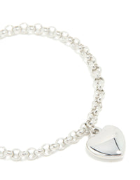 Waterproof Stainless Steel Chunky Heart Bracelet - link has visual effect only