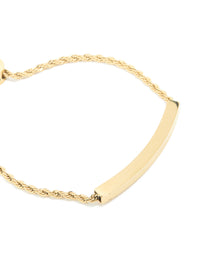 Waterproof Gold Plated Stainless Steel Twist Engravable Bar Toggle Bracelet - link has visual effect only