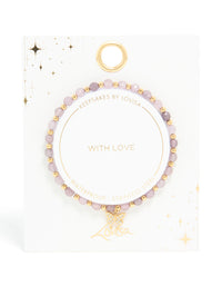 Waterproof Gold Plated Stainless Steel Amethyst Semi Precious Stone Butterfly Stretch Bracelet - link has visual effect only