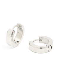 Mens Waterproof Stainless Steel Brushed Huggie Earrings - link has visual effect only