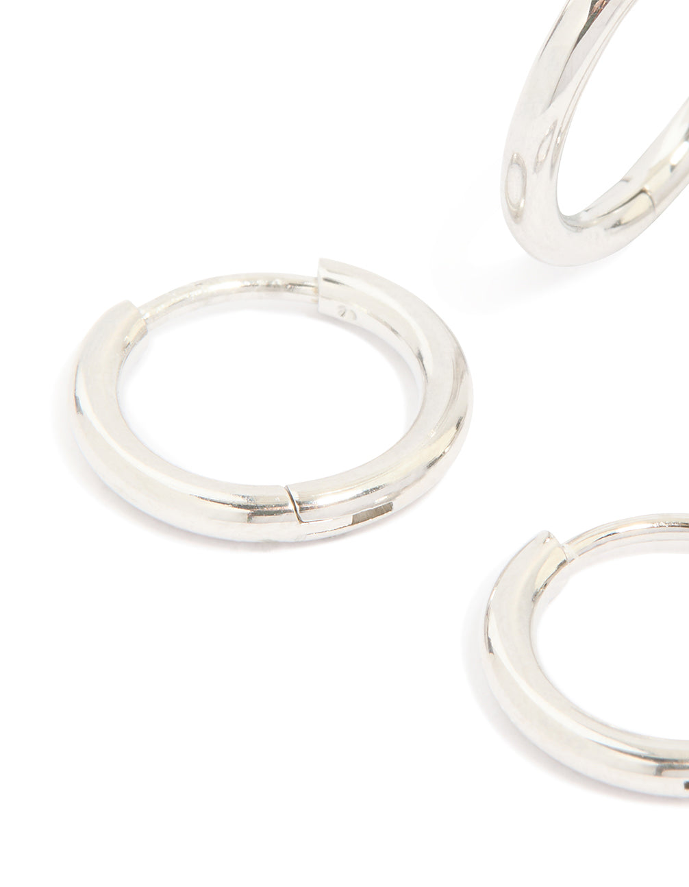 Mens Waterproof Stainless Steel Mixed Size Huggie Earrings 2 Pack