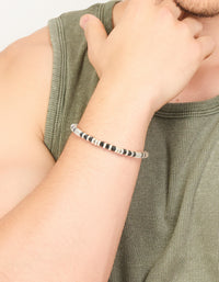 Mens Waterproof Stainless Steel Small Semi Precious Bead Bracelet - link has visual effect only