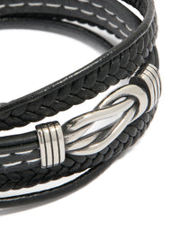 Mens Waterproof Stainless Steel Mixed Braid Detail Bracelet - link has visual effect only
