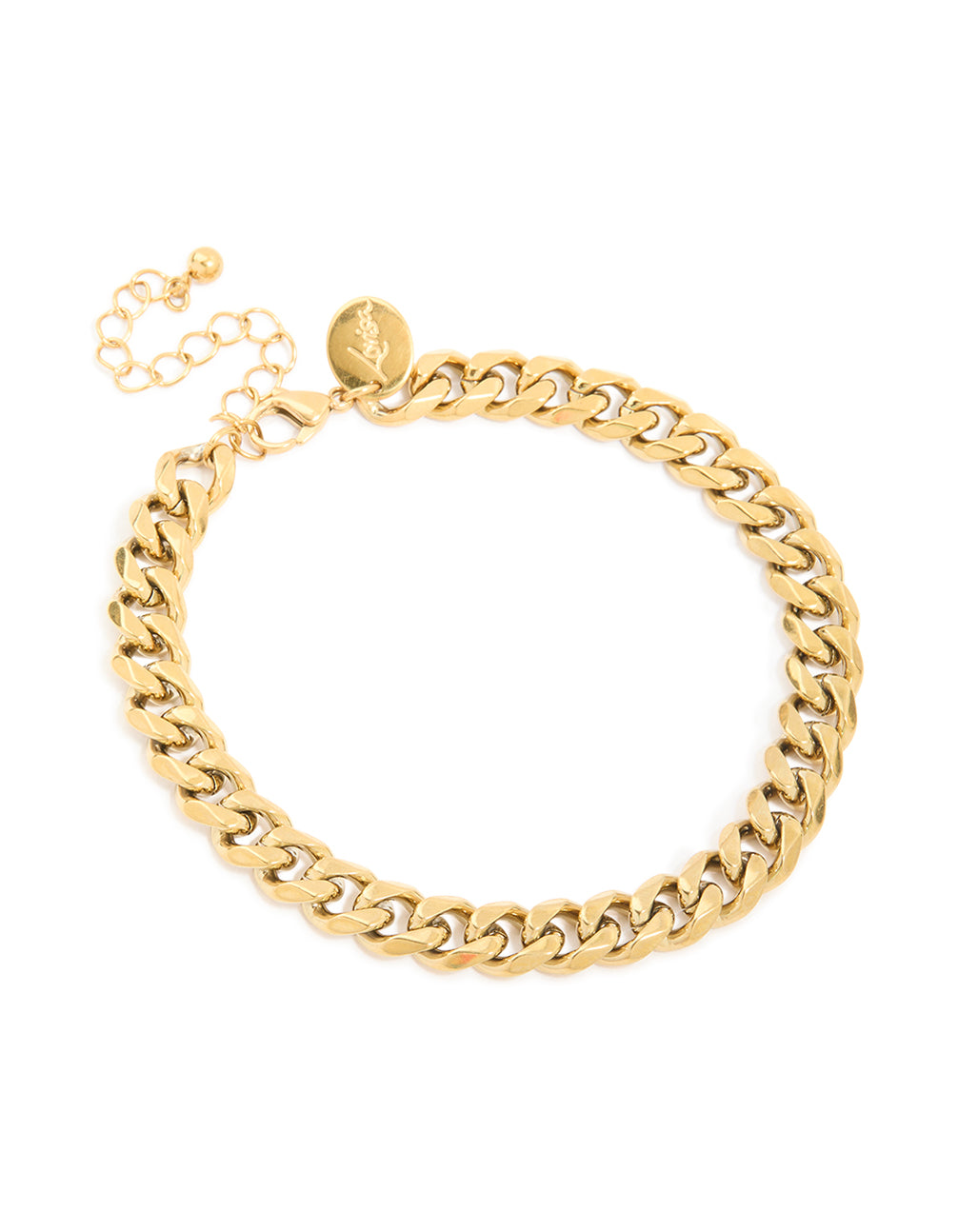 Mens Waterproof Gold Plated Stainless Steel Small Miami Cuban Link Bracelet