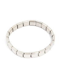 Mens Waterproof Stainless Steel Stretch Link Chain Bracelet - link has visual effect only