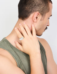 Mens Waterproof Stainless Steel Rectangle Signet Ring - link has visual effect only