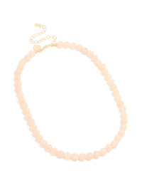 Baby Pink Acrylic Beaded Necklace - link has visual effect only