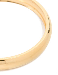 Waterproof Gold Plated Stainless Steel Round Smooth Bangle - link has visual effect only