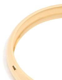 Waterproof Gold Plated Stainless Steel Round Smooth Bangle - link has visual effect only