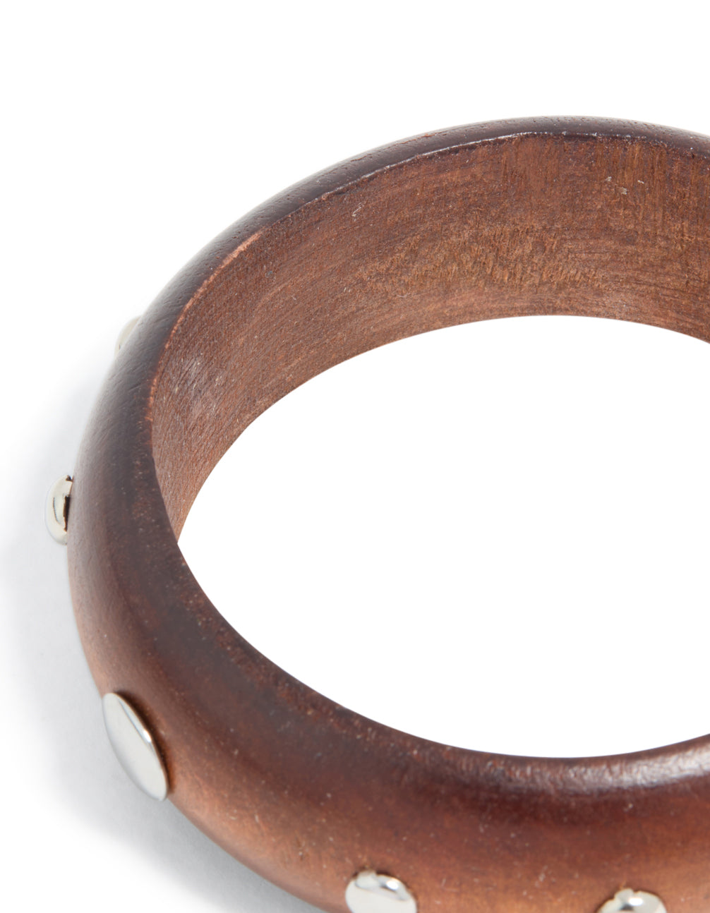 Silver Studded Wood Bangle