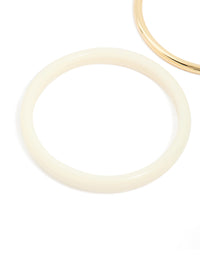 Gold Smooth & Cream Acrylic Bangles 2-Pack - link has visual effect only