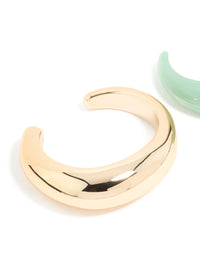Gold & Green Acrylic Wrist Cuffs 2-Pack - link has visual effect only